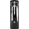Image de ZWILLING Manucure kit (3 pièces, set de pédicure pour le soin des ongles et des cuticules, cuir, avec ciseaux à ongles), Acier inoxydable poli, noir