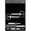 Image de ZWILLING Manucure kit (5 pièces, soins des ongles et pédicure avec étui en cuir véritable avec ciseaux à ongles et ciseaux à cuticules), Acier inoxydable poli, Anthracite