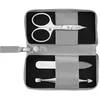 Image de ZWILLING Set manucure et pédicure 3 pièces, ciseaux combinés pour ongles, étui en cuir de pomme vegan, gris