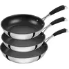 Image de ZWILLING set de 3 poêles avec revêtement antiadhésif 4 couches, Inox 18/10, 20 cm + 24 cm + 28 cm, compatible tous feux et induction, série Cornelia Poletto, Noir