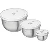 Image de ZWILLING - lot de 6 Saladiers sous vide Fresh and save - 12-18-24 cm, Acier inoxydable, Argent