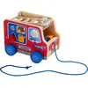 Image de HABA - Figurine à Tirer Camion de Pompiers - Jouet en Bois - 12 Mois et Plus - 304317