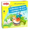 Image de HABA Collection de Jeux - Musique et Sons   avec 4 Instruments : Cloche, Tambour, Pont cliquetant et grelots - Jouet en Bois & Jeu de société pour Enfants dès 2 Ans - 1307105003