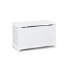 Image de Inter Link   Coffre à jouets en bois massif   Malle de rangement en bois   Coffre de rangement - Banc de rangement avec couvercle rabattable - Laqué blanc - Emel
