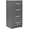 Image de Inter Link - Commode - Meuble de Chevet - Table de Nuit - 4 tiroirs - Gris - Elenzio 4S