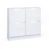 Image de Inter Link - Armoire à chaussures - Étagère à chaussures - Avec 4 portes rabattables - Avec poignées encastrées pratiques - Revêtement mélaminé - Blanc - Westphalen SK4