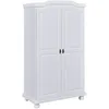 Image de Inter Link   Armoire fonctionnelle   2 portes   5 niches   Avec penderie   Armoire en pin massif   Blanc vernis   Largeur :104cm Profondeur :56cm Hauteur : 180cm   Hedda