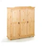 Image de Comforium Armoire Design Rustique 3 Portes en Bois Massif, Naturel