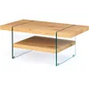 Image de Inter Link - Table Basse - - Reproduction chêne Sauvage - Verre - Benina