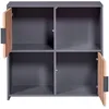 Image de Inter Link - Commode 2 Portes - Buffet - Étagère sur Pied -pour Chambre, Salon - Chêne Artisan - Anthracite - Bois Composite - Robuste - Entretien Facile - Pepeto 2T