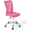 Image de Inter Link - Chaise de bureau pour enfant - Fauteuil pivotant ergonomique - Réglable en hauteur - Pied en métal chromé - Housse en tissu mesh respirant - Pivote à 360° - Rose - Bonnie