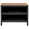 Image de Inter Link - Ilot de Cuisine - Ilot Central - Plan de Travail - Armoire de Cuisine avec étagères - Mélaminé - Longueur 124cm - Hauteur 82 cm - Profondeur 75 cm - Helina Noir/Artisan