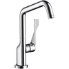 Image de Axor Citterio Robinet de cuisine à levier unique Hauteur 263 mm Avec bec pivotant Finition acier inoxydable