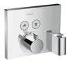 Image de hansgrohe ShowerSelect - Mitigeur thermostatique, Robinet encastré avec arrêt de sécurité (SafetyStop) à 40°C, Thermostat carré, 2 sorties, Chromé, 15765000