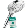 Image de hansgrohe Raindance Select S - Pommeau de douche économie d'eau avec 8.5 l/min (EcoSmart), Douchette à main 3 types de jets, Douchette ronde (125 mm), Blanc/Chromé, 26531400
