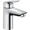 Image de Hansgrohe Mitigeur de lavabo hg 100 logis chromé sans garniture d'écoulement, Argent, pour lavabo - Taille L: 10 cm