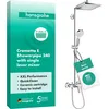 Image de hansgrohe Crometta E - Colonne de douche avec mitigeur mecanique, douche pluie (240 x 240 mm) avec robinet, douchette, support, flexible de douche, barre et douche de tête carrée, Chromé, 27284000