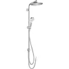 Image de hansgrohe Crometta S - Colonne de douche économie d'eau (EcoSmart) sans mitigeur, douche pluie 240 mm avec inverseur, douchette, support, flexible, barre et douche de tête ronde, Chromé, 27270000