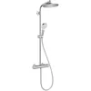 Image de hansgrohe Crometta S - Colonne de douche économie d'eau (EcoSmart) avec mitigeur thermostatique, douche pluie 240 mm, douchette, support, flexible, barre et douche de tête ronde, Chromé, 27268000