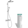 Image de hansgrohe Crometta S - Colonne de douche avec mitigeur thermostatique, douche pluie 240 mm avec robinet, douchette, support, flexible de douche, barre et douche de tête ronde 1 jet, Chromé, 27267000