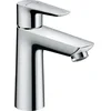 Image de hansgrohe Robinet de lavabo Talis E - Avec bec - Hauteur : 110 mm - Avec tirette - Économie d'eau - Chromé