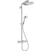 Image de hansgrohe Croma Select S - Colonne de douche sans mitigeur, douche pluie 280 mm avec inverseur, douchette (3 jets), support, flexible de douche, barre et douche de tête ronde 1 jet, Chromé