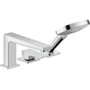 Image de hansgrohe Metropol Set de finition mitigeur 3 trous pour montage sur bord de baignoire avec Secuflex, poignée manette, chromé, 32550000