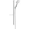 Image de hansgrohe Raindance Select S Set de douche 120 3 jet avec barre Unica'E 90 cm et porte-savon, blanc/chromé, 27648400