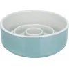 Image de Trixie Slow Feeding gamelle, en ceramique, 0,45 l/ 14 cm, Gris/Bleu - 24520