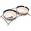 Image de Ensemble de deux gamelles en céramique Trixie Eat on Feet pour chien, 1,6 l, multicolore
