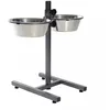 Image de TRIXIE Bar pour chien avec 2 gamelles en acier inoxydable - hauteur réglable - blocage de la gamelle et protection contre les claquements - pieds en caoutchouc réglables - lavable au lave-vaisselle - métal/inox - 2 x 2,8 l - ø 24 cm - 24922