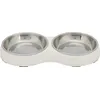 Image de Trixie Set Mangeoire,Melam./AC.INOX.,2×0.2l/ø13/27×3×14,BL