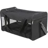 Image de TRIXIE Sac à bandoulière et de transport Ryan, pour chiens et chats, 30 x 30 x 54 cm, noir, 28851, avec laisse courte intégrée, inserts en filet pour la circulation de l'air, plaque de fond amovible