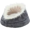 Image de TRIXIE Lit Minou ø 47 cm en blanc/gris - coussin doux en peluche souple - panier pour petits chiens et chats - antidérapant - 36298