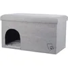 Image de Trixie Grotte pour Chat Kimy 72 × 40 × 40 cm en Gris Clair - Grotte Douillette & lit pour Grands Chats Jusqu’à 20 kg - Compartiment de Rangement Pliable avec Rembourrage en Peluche