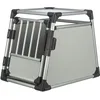 Image de TRIXIE Caisse de transport pour chiens Aluminium en argent - S: 53×61×74 cm, caisse pour chien stable et silencieuse avec côtés biseautés,fermeture de sécurité & tapis de couchage antidérapant - 39341