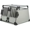 Image de TRIXIE caisse double transport Aluminium   caisse pour deux chiens jusqu’à 50 kg, 93 × 64 × 83 cm, avec cloison amovible, fermeture de sécurité frontale & tapis antidérapant