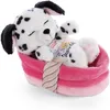 Image de NICI Chien avec Panier en Peluche 12 cm   Sleeping Pets Peluches Animaux Endormis Dalmatien pour Filles, Garçons, Bébés   Jouets Doux à Câliner, pour Jouer, Dormir   Doudous Chiens   Cadeau Mignon