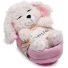 Image de NICI Peluche Chien - Caniche Blanc 12cm, Dormant dans Son Panier, Peluche pour câliner et Aimer, Produit durablement à partir de matériaux recyclés - 49749
