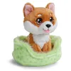 Image de Peluche NICI Chien Shiba Inu 12 cm dans Un Panier - Marron