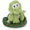 Image de NICI 62281 Grenouille Fridolin en peluche, posée sur une feuille, 7 cm, verte, douce, adorable jouet à câliner et à jouer, excellente idée de cadeau pour enfants et adultes, Vert