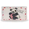 Image de 62617 Coussin au Motif de la Peluche Love Panda, 43 x 25 cm, Douillet, Blanc, pour Enfants et Adultes, pour la Maison, la Maternelle ou Les déplacements