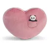 Image de 62618 Coussin Love Panda en Forme de coeur 40 x 27 cm avec Peluche bébé Panda 10 cm, Douillet, Rose, pour Enfants et Adultes, pour la Maison, la Maternelle ou Les déplacements