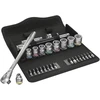 Image de Wera 05004051001 29 Pièces 8100 SB 11 Zyklop Metal Jeu De Clés À Cliquet Et Douilles Avec Levier De Commutation - 3/8" - Pouce