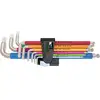 Image de Wera 3950/9 Hex-Plus Multicolour Imperial Stainless 1 6 pans intérieurs Jeu de clés mâles coudées 5/64 pouces, 3/32 pouces, 1/8 pouces, 5/32 pouces, 3/16