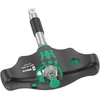Image de Wera 05023460001 411 A RA Tournevis adaptateur à manche en T avec fonction cliquet, 1/4", 45 mm, Noir-vert