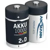 Image de ANSMANN Piles Rechargeables Mono D Type 10000 1,2 V NimH (Lot de 2)   Piles HR20 Rechargeables à Faible autodécharge   Accumulateurs idéaux pour Les Lampes de Poche, Jouets, appareils médicaux, etc.