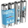 Image de ANSMANN Piles rechargeables HR6 NiMH 2850 mAh 1,2 V (lot de 4)   Piles rechargeables Mignon AA à faible autodécharge   Accumulateurs pour appareils énergivores (déclencheur appareil photo, jouet, etc)