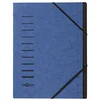 Image de PAGNA Trieur cartonné agrafé sans soufflet+ élastique pour A4 12 compartiments Bleu