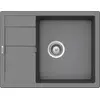 Image de SCHOCK Cristalite Manhattan D-100 Croma Évier de cuisine compact en granit gris clair avec égouttoir raccourci à partir de 50 cm de largeur sous meuble 65 x 50 cm